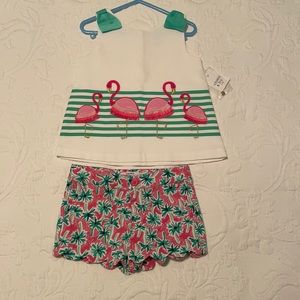 Crown & Ivy Kids set NEW size 4 flamingo